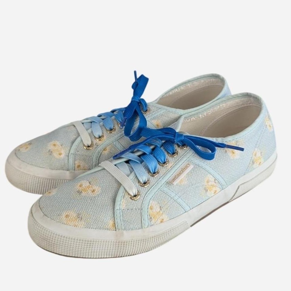 Superga x LoveShackFancy Floral Sneaker Baby Blue Daisy EU 41.5 / US 10 - Picture 2 of 9
